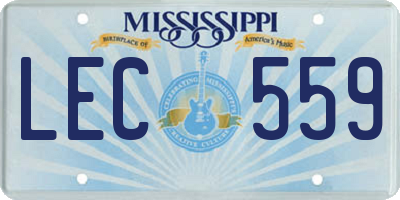 MS license plate LEC559