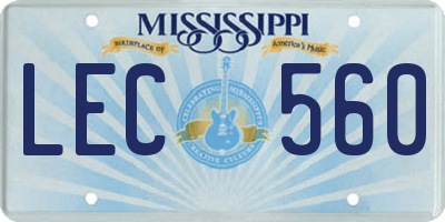 MS license plate LEC560