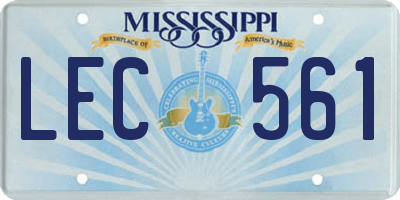 MS license plate LEC561