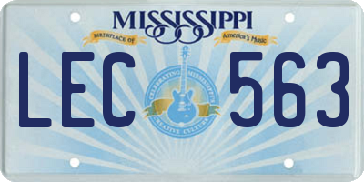 MS license plate LEC563