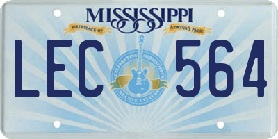 MS license plate LEC564