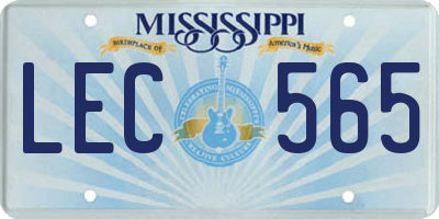 MS license plate LEC565