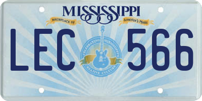 MS license plate LEC566