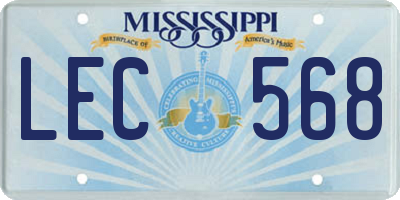 MS license plate LEC568