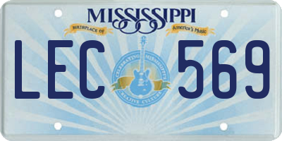 MS license plate LEC569