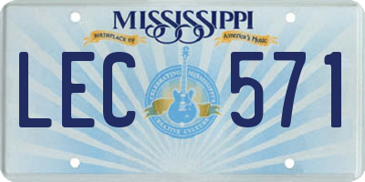 MS license plate LEC571