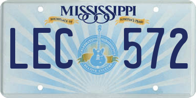 MS license plate LEC572