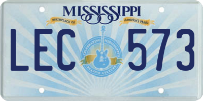 MS license plate LEC573