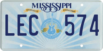 MS license plate LEC574