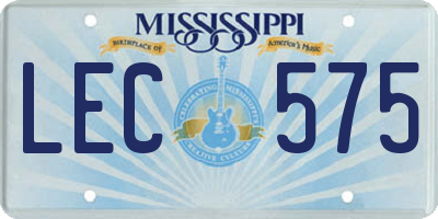 MS license plate LEC575