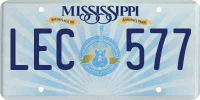 MS license plate LEC577