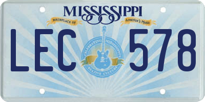 MS license plate LEC578