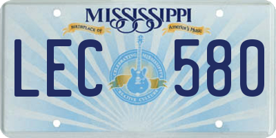 MS license plate LEC580