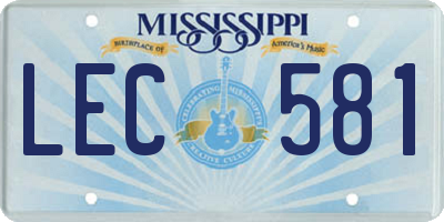 MS license plate LEC581