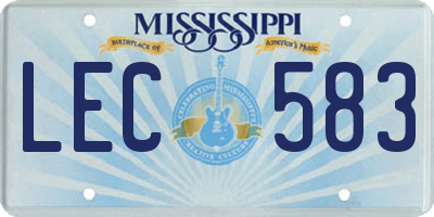 MS license plate LEC583