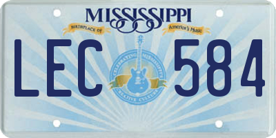MS license plate LEC584