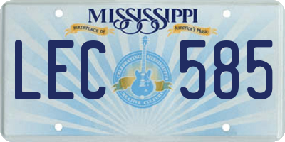 MS license plate LEC585