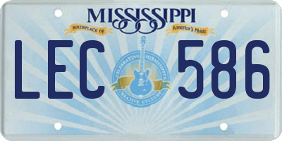 MS license plate LEC586