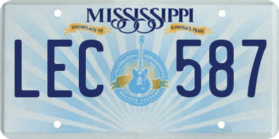 MS license plate LEC587