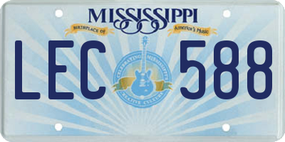 MS license plate LEC588