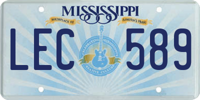 MS license plate LEC589