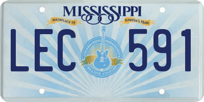 MS license plate LEC591