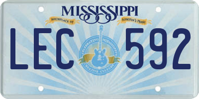 MS license plate LEC592