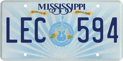 MS license plate LEC594