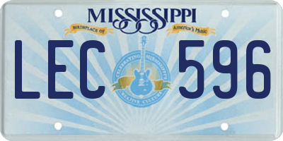 MS license plate LEC596