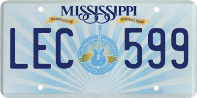 MS license plate LEC599