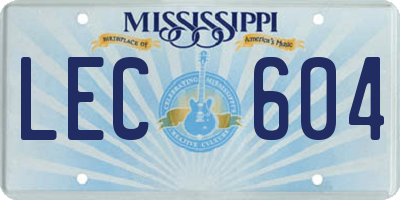 MS license plate LEC604
