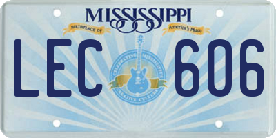 MS license plate LEC606