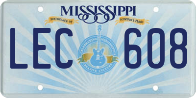 MS license plate LEC608