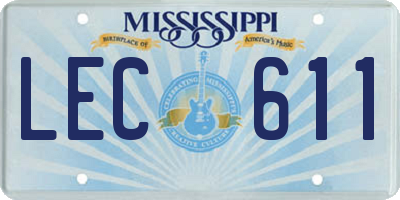 MS license plate LEC611