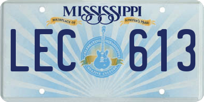 MS license plate LEC613