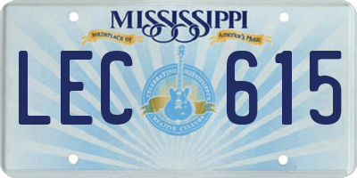 MS license plate LEC615