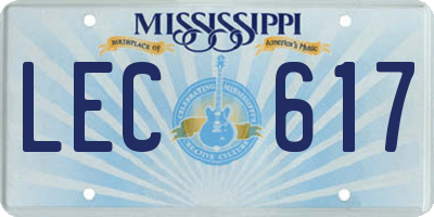 MS license plate LEC617