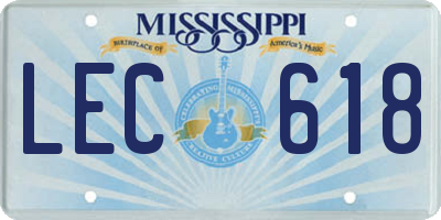 MS license plate LEC618