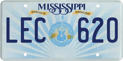 MS license plate LEC620