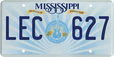 MS license plate LEC627