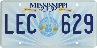 MS license plate LEC629