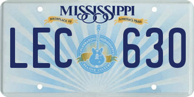 MS license plate LEC630