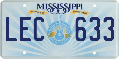 MS license plate LEC633