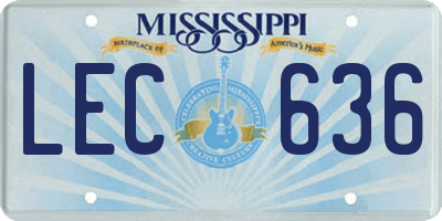 MS license plate LEC636
