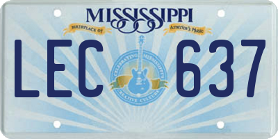MS license plate LEC637