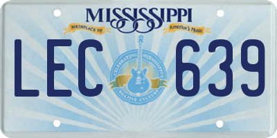 MS license plate LEC639
