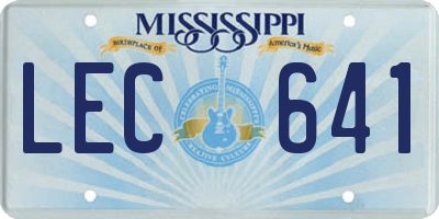MS license plate LEC641