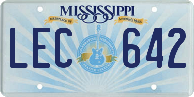 MS license plate LEC642