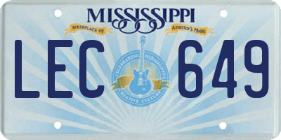 MS license plate LEC649