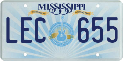 MS license plate LEC655